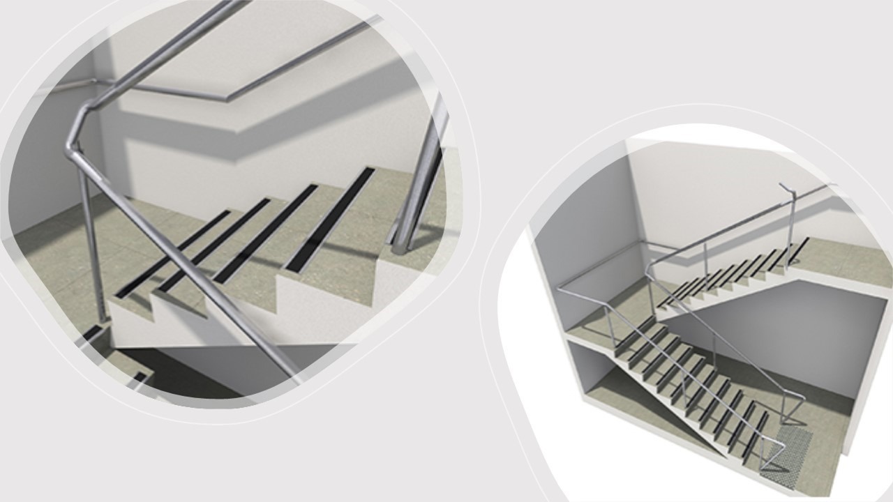 Corrimão nas escadas de condomínios